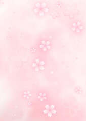 Fototapeta na wymiar キラキラの桜とふわふわの桜　幻想的な背景　春の和風背景素材（桜色）縦型