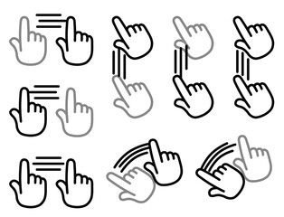 手 タッチ ハンドジェスチャー アイコンセット
