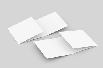 trifold brochure mock up view - 3d rendering