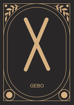 Gebo runa. Gift, partnership. Vector illustration.