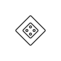 Square clothing button line icon. linear style sign for mobile concept and web design. Sewing button with four holes outline vector icon. Symbol, logo illustration. Vector graphics