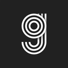 Letter g logo with black and white background