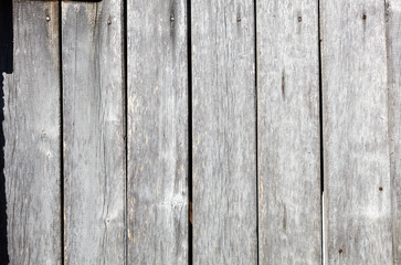 Wooden wall planking. Texture of grey wooden fence. Background of old wood planks rustic