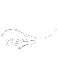 Plakat Whales animal swimming on sea, vector illustration