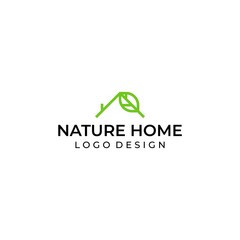 A modern and unique logo, a combination of a house with a leaf. EPS 10, Vector. 