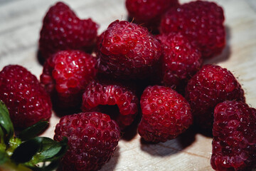 Fresh Clean Raspberry Macro photo 