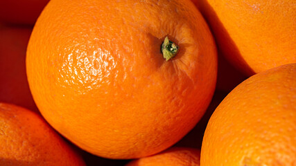 Fruit oranges up close with colour and freshness