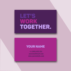 Purple business card template