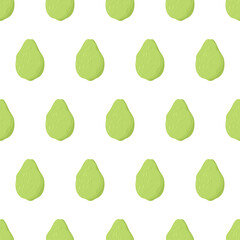 Green guava fruit seamless pattern. Nature food vector illustration. Organic textile. Healthy food on white background.