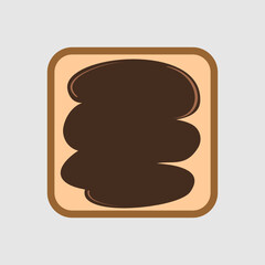 toast with chocolate jam vector design