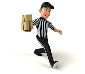 Fun 3D Illustration of an american Referee