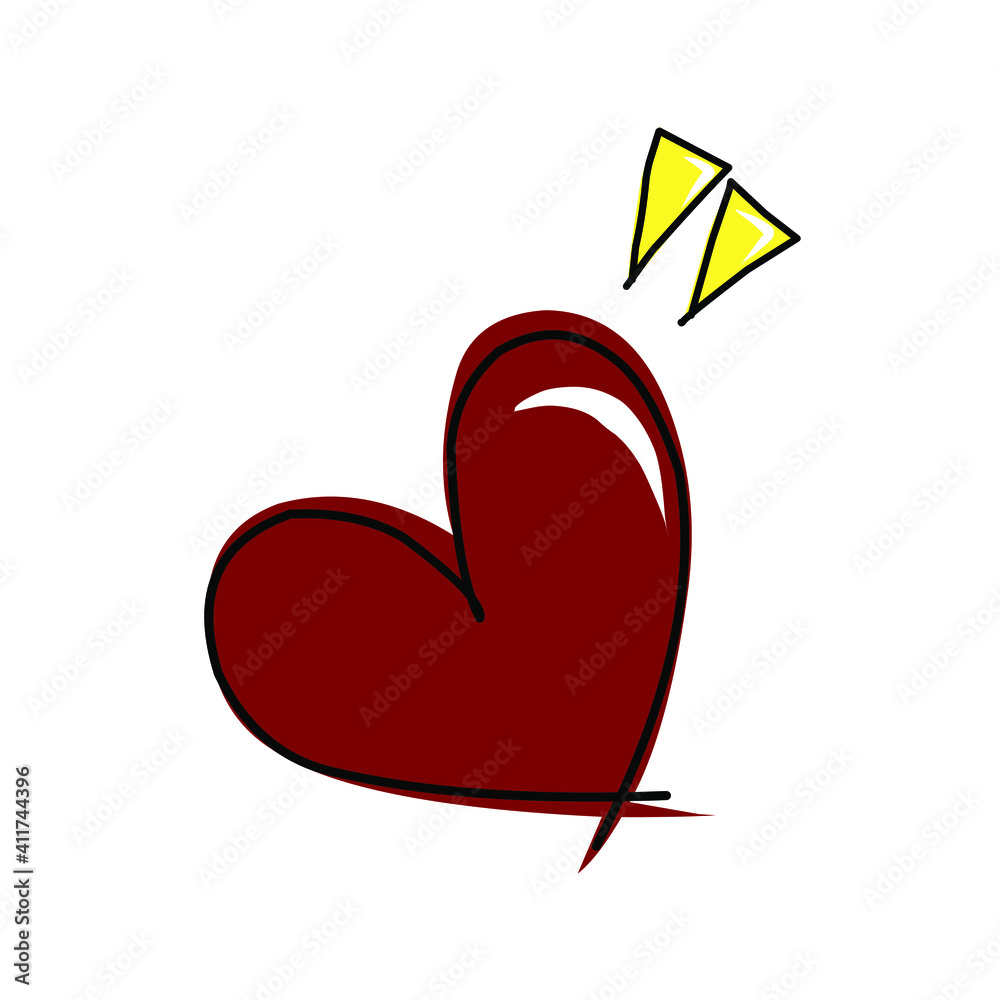 Poster heart icon with simple style, heart icon for your website design, application, UI. Vector icon illustration, EPS10.
