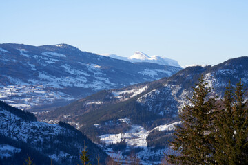 Mountain view of winter Norway. Hallingdal, Norway.
