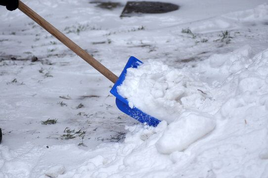 Schnee schieben im Winter
