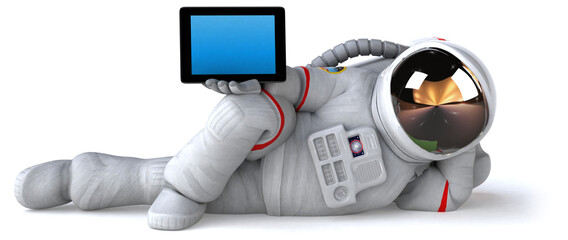 Fun astronaut - 3D Illustration © Julien Tromeur