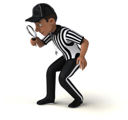 Fun 3D Illustration of an american Referee