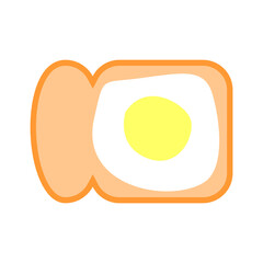 toast with egg illustration vector. isolated. flat design
