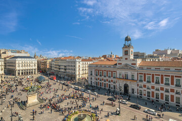 Madrid Spain, aerial view city skyline at Puerta del Sol © Noppasinw
