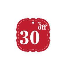 30 % label Discount template design vector illustration.Sale of special offers