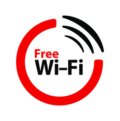 free wi fi sign on white background