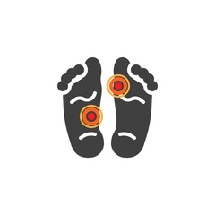 Plantar fasciitis vector icon. filled flat sign for mobile concept and web design. Feet pain glyph icon. Symbol, logo illustration. Vector graphics