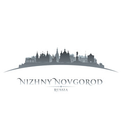 Nizhny Novrogod Russia city silhouette white background