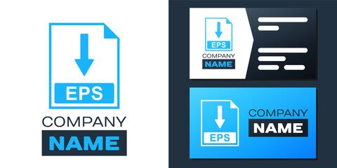 Logotype EPS file document icon. Download EPS button icon isolated on white background. Logo design template element. Vector.
