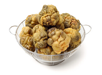 hot pickled mustard tuber on white background 