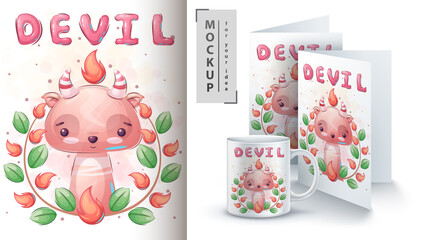 Devil in flower poster and merchandising.