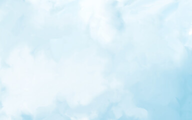 Obraz premium Abstract heavenly watercolor background in blue and white colors. Copy space, horizontal banner.