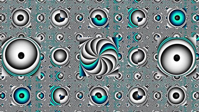 Abstract transforming futuristic pattern. Looping footage.