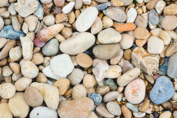 Colorful pebbles on the beach