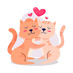 Cute Valentine's day animal couple