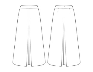 Fashion technical drawing palazzo culottes