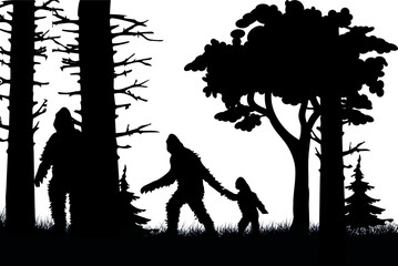 Big Foot. A symbol of mystery and the unknown. - obrazy, fototapety, plakaty