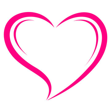 Single sketchy doodle pink heart. vector graphic