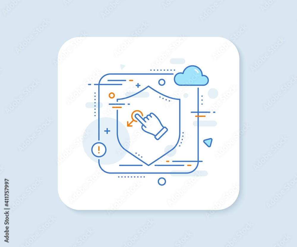 Poster drag drop gesture line icon. abstract vector button. slide arrow sign. swipe action symbol. drag dro