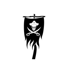 Pirate flag icon isolated on color background
