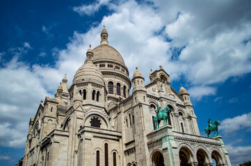 Fototapeta na wymiar Paris, France - July 19, 2019: Basilica of the Sacred Heart (SacrÃ© Coeur), a masterpiece of religious architecture in Paris, France