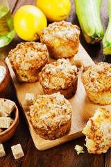 Muffins with zucchini and lemon