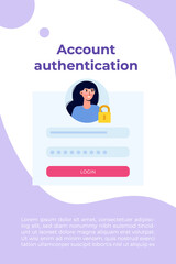 Online registration and sign up, Account authentication concept. Vector UI illustration.