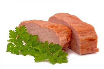 Frisch gebackener bayerischer Leberkäse aus dem Ofen
