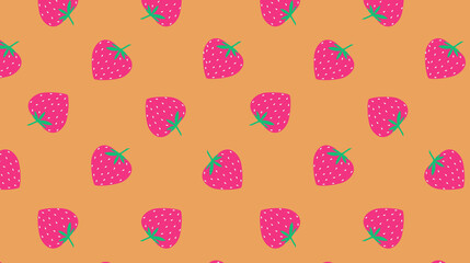 Bright pattern with juicy strawberries
