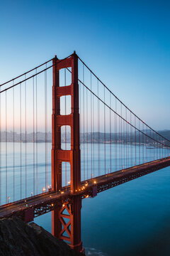 Fototapeta Golden gate bridge at sunrise, San Francisco, California, USA