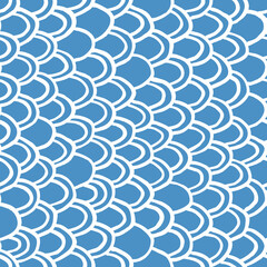Hand Drawn Squama Seamless Pattern. Vector Illustration Scales or Doodle Texture Surface. Artistic Background for Graphic Design or Fabric