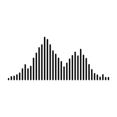 Frequency audio waveform, music wave HUD interface elements, voice graph signal. Vector illustration.