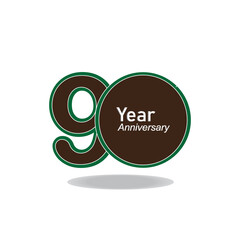 90 Year Anniversary Logo Vector Template Design Illustration