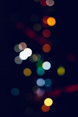 multicolored bokeh lights at night on the street