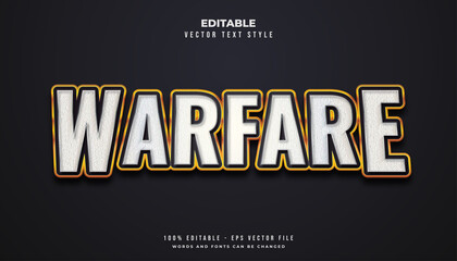 Bold Warfare Text Style in White and Gold With Texture Effect for Movie or Game Title