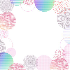 Abstract delicate white background with pink circles on the side and with space inside for text